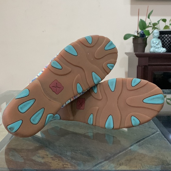 TWISTED X Women's Boat Shoe Driving Moc - Turquoise/Multicolor - Picture 8 of 11